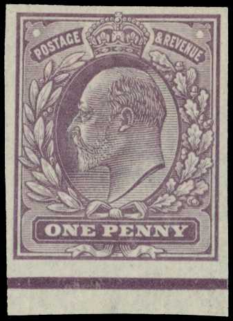 1901 1d imperforate colour trial in dull...