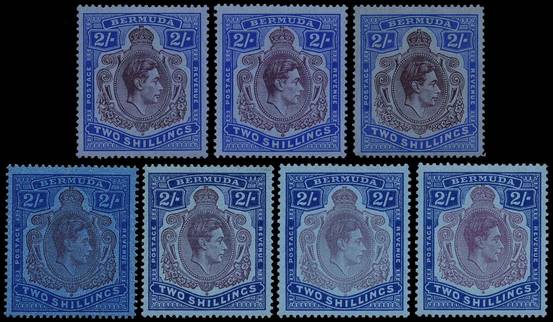 1938-50 2/- reference group per SG listing,...