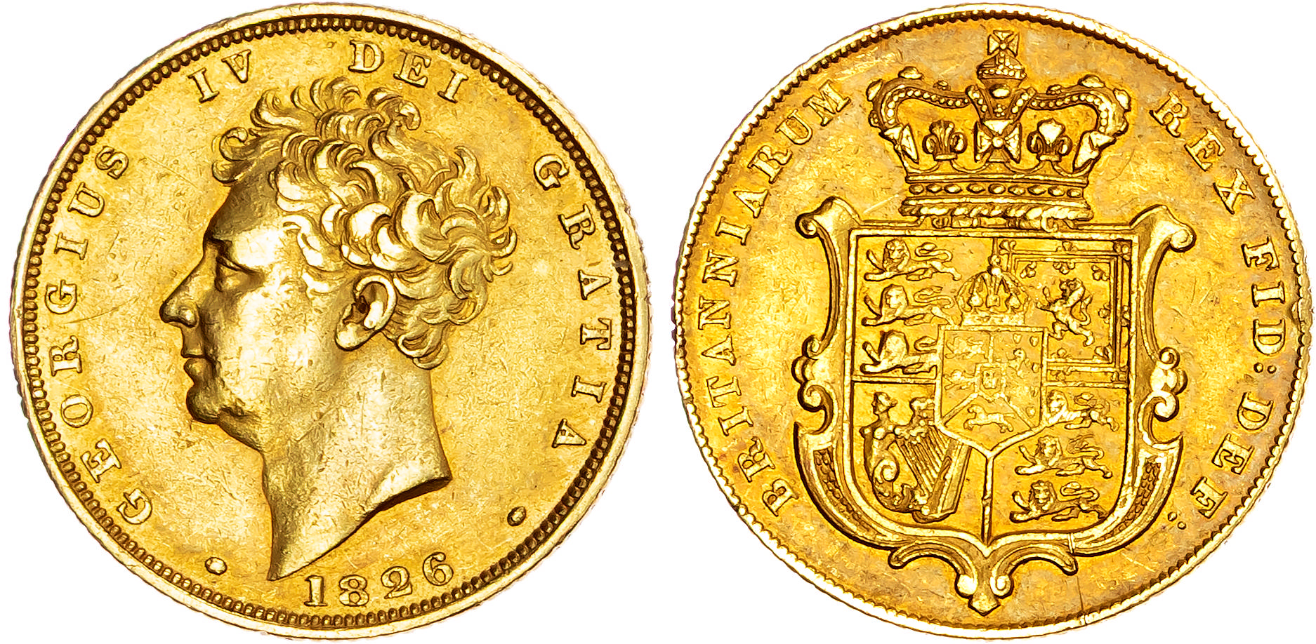 George IV (1820-1830), AV Sovereign, 1826.