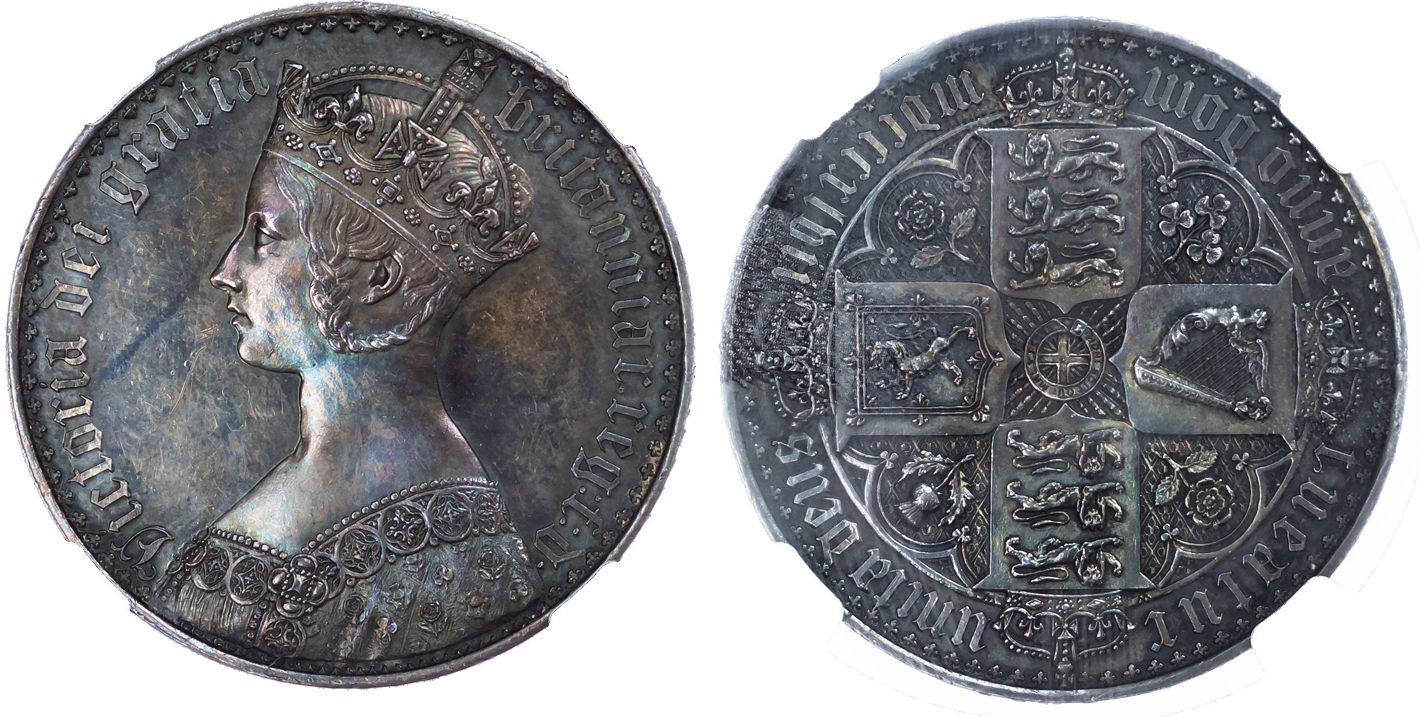 Victoria (1837-1901), Proof 'Gothic' Crown, 1847. NGC PF61