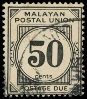 POSTAGE DUE: 1966 50c black, wmk w12,...