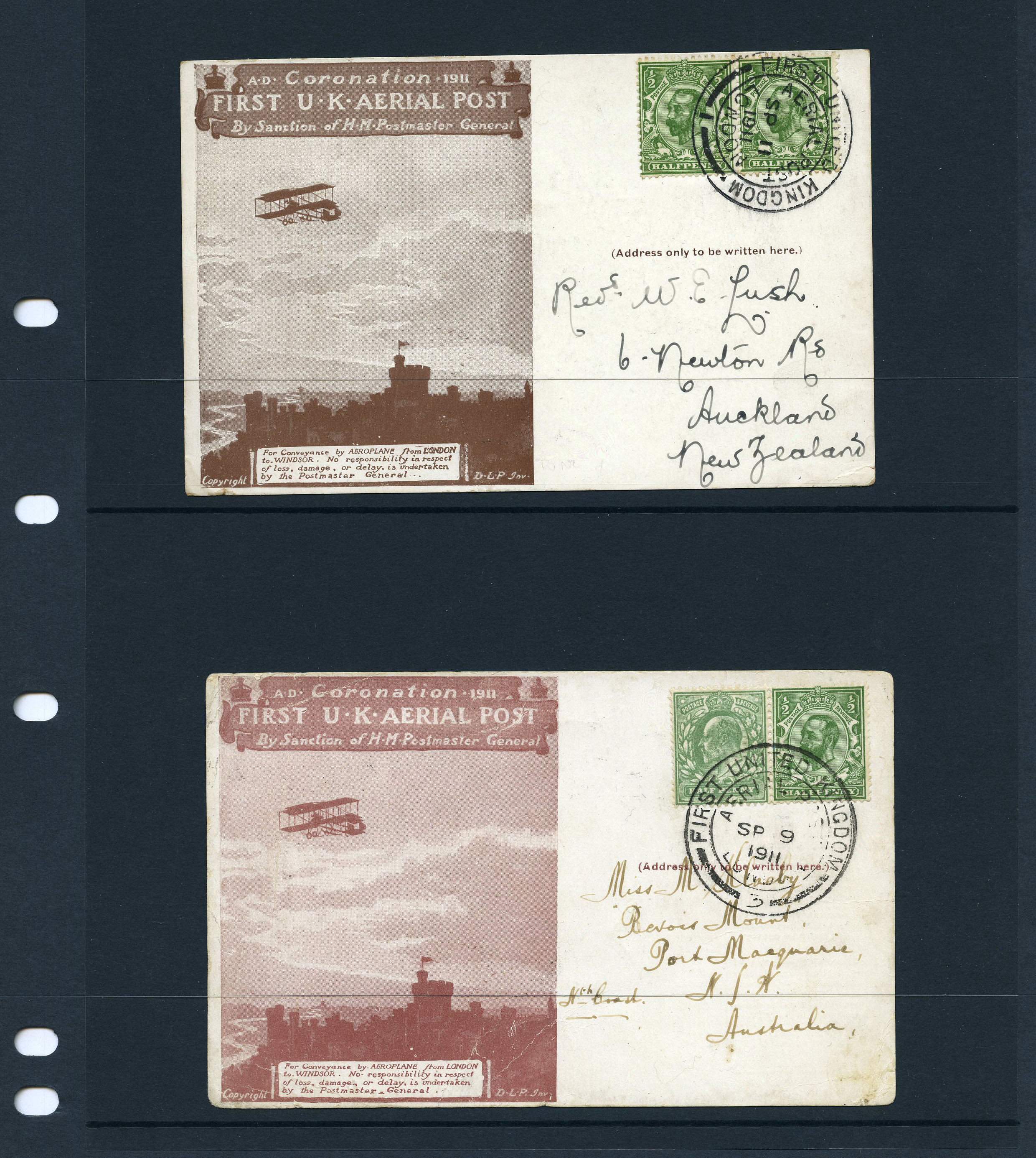 1911 FIRST U.K. AERIAL POST:...