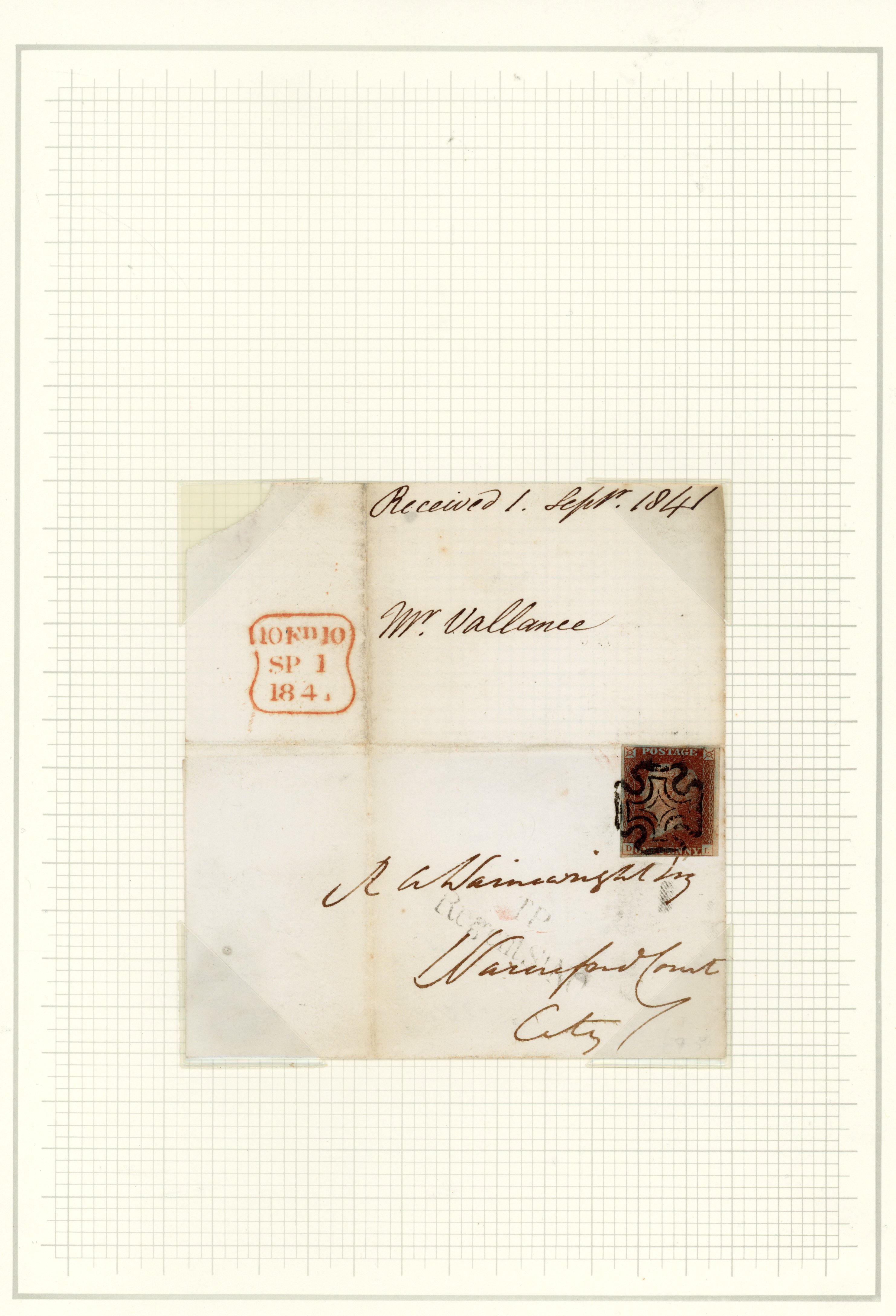 GB 1841-51 1d Plates collection on leaves