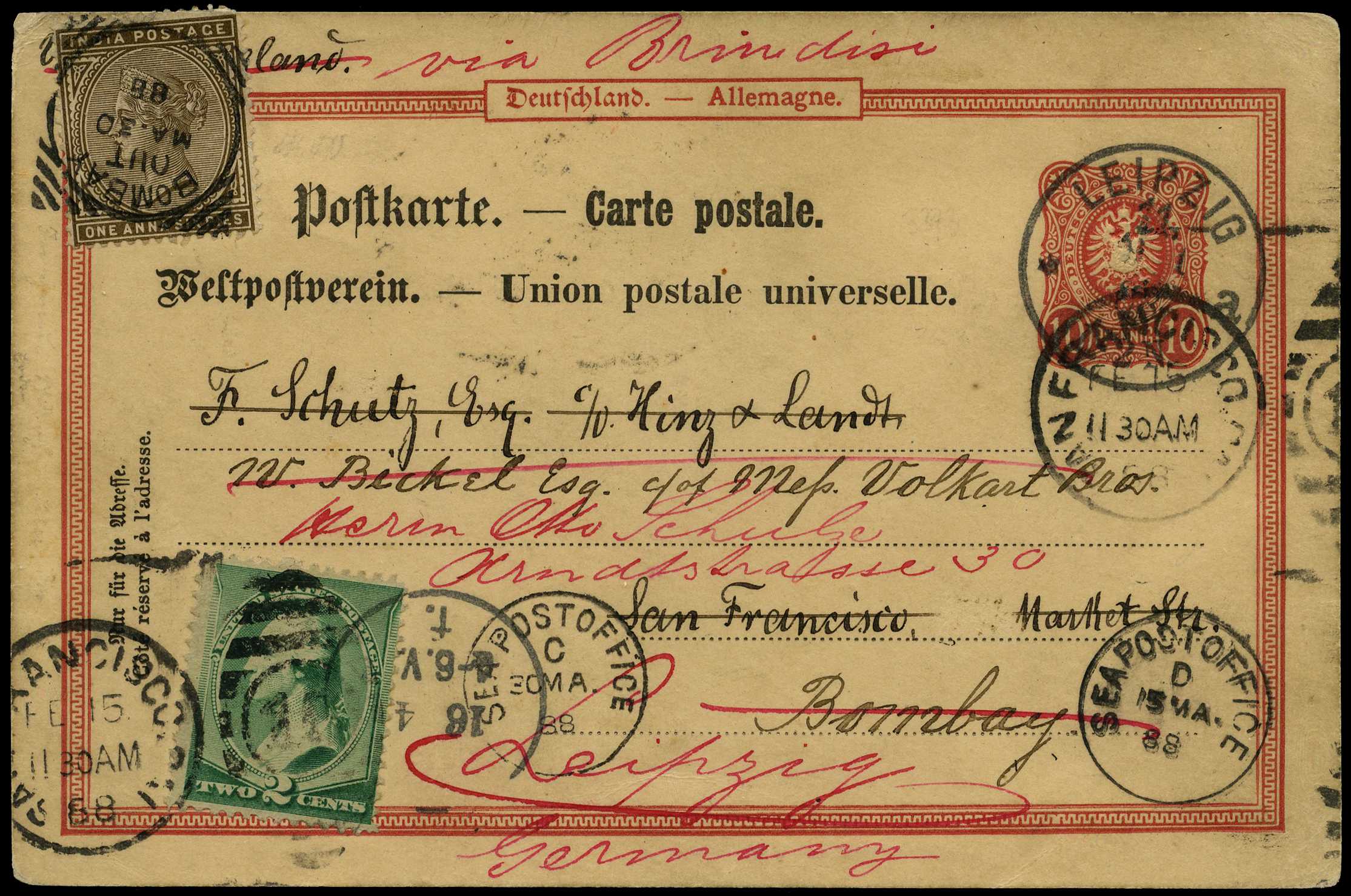 POSTAL HISTORY - AROUND THE WORLD: 1888...