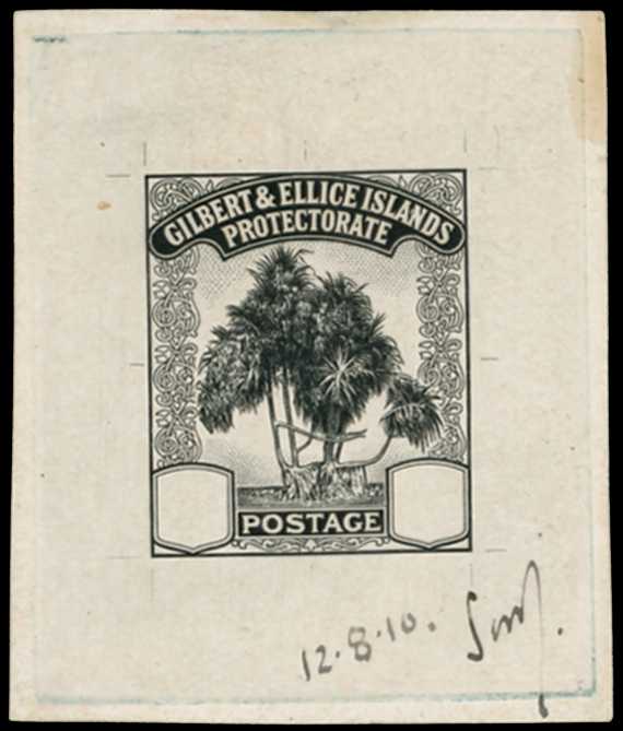 1910 master die proof in black on glazed...