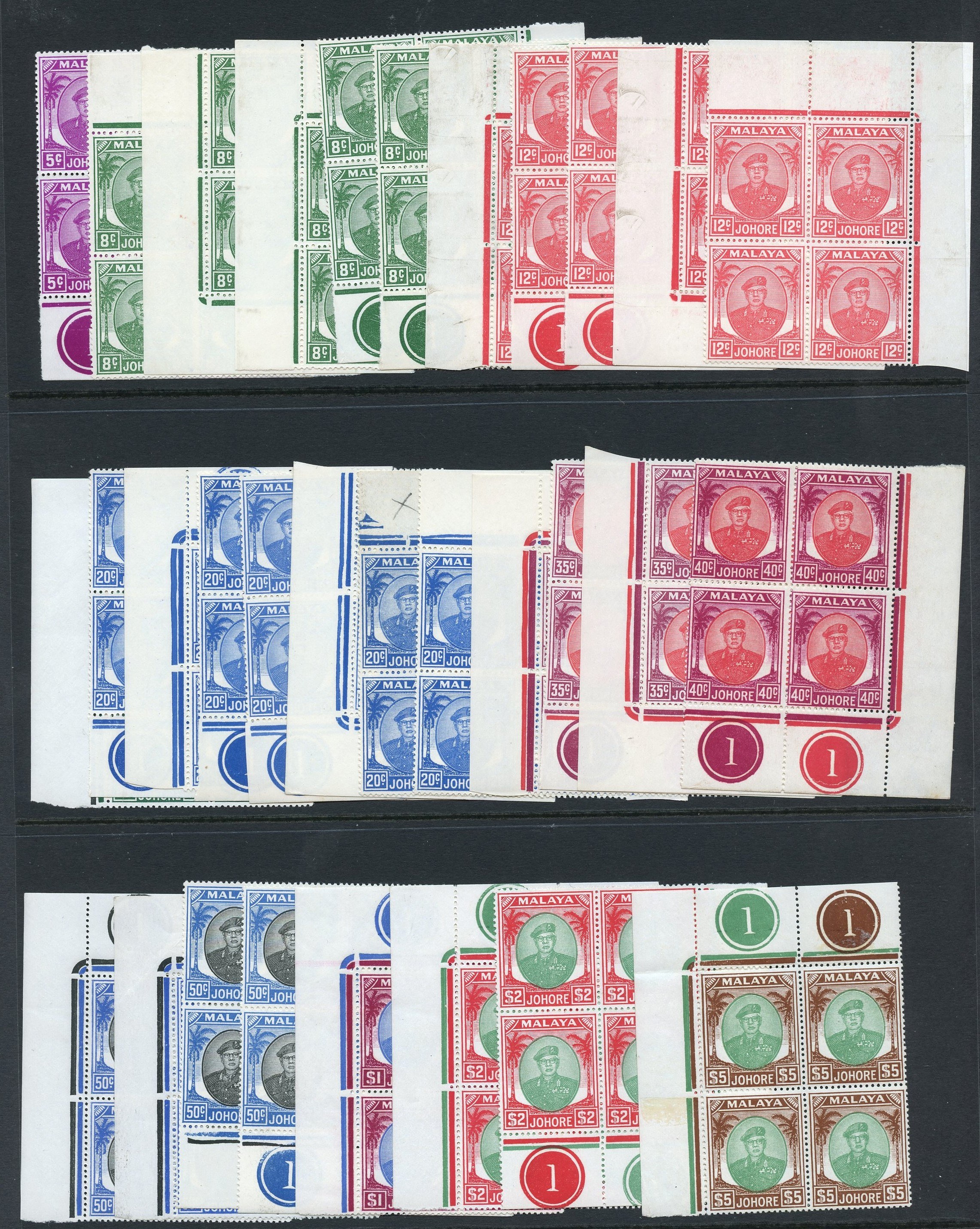 Johore SG 136a/147 blocks range...