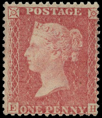 1857 1d Pale rose ‘Savoy Street’ printing Pl.53.