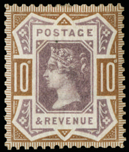 GB 1890 SG 210 10d colour trial