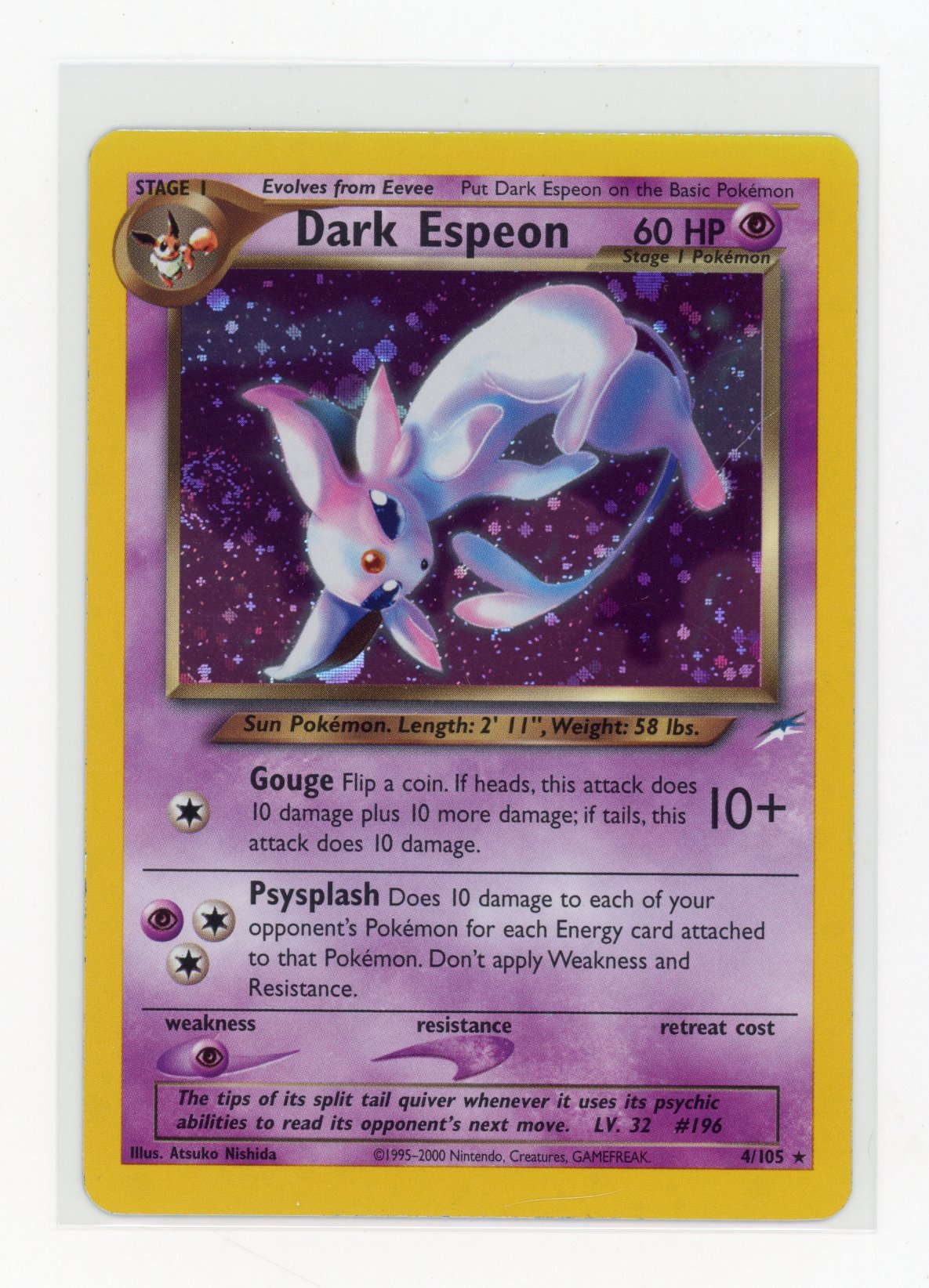 Dark Espeon #4 Holo Neo Destiny - LP+