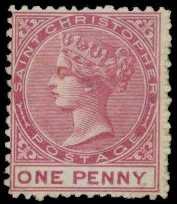 1870-82 Wmk CC 1d dull rose, perf 12½...