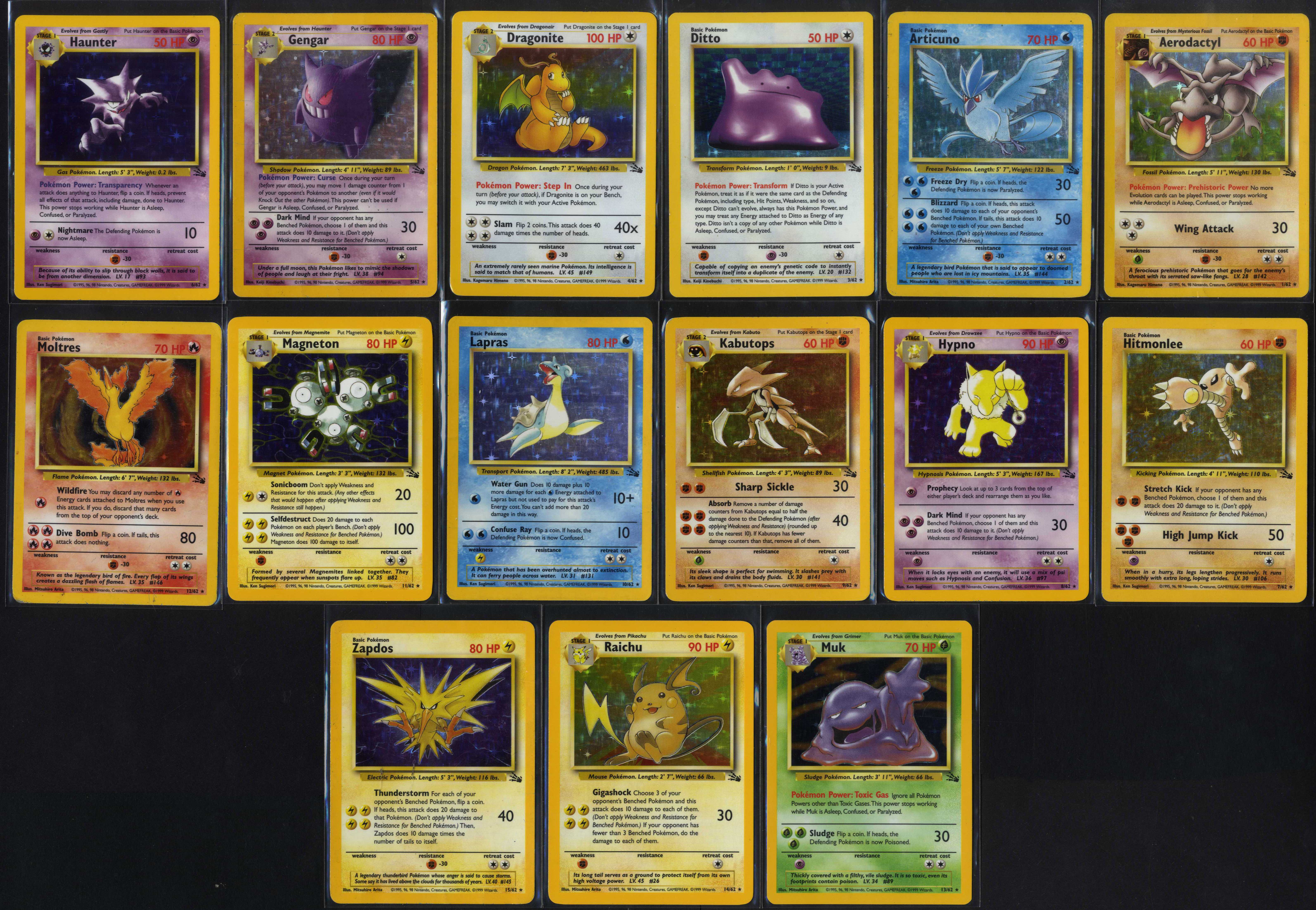 Complete Fossil 1st Edition & Unlimited 62/62 - 1999