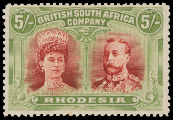 5s reddish lake-brown and yellowish green SG 160a variant, position 2 Gash in Ear mint