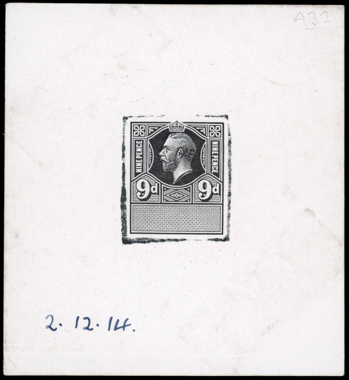 GB Unappropriated Die KGV 9d Royal Mint Die Proof