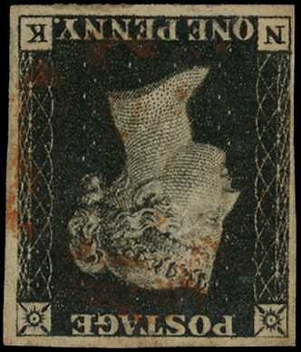 1840 1d black Plate 9 (NK) four good to...