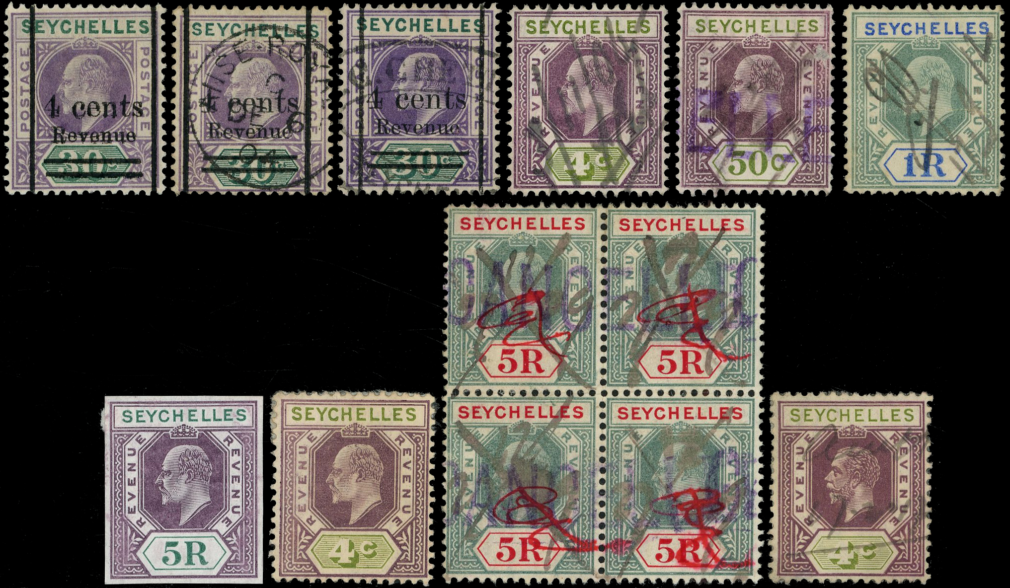 Seychelles KEVII/KGV Revenue Collection