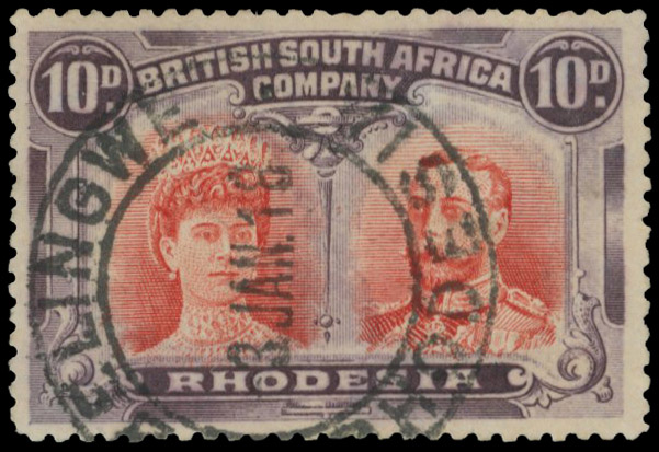 10d vermilion and maroon SG 150a used