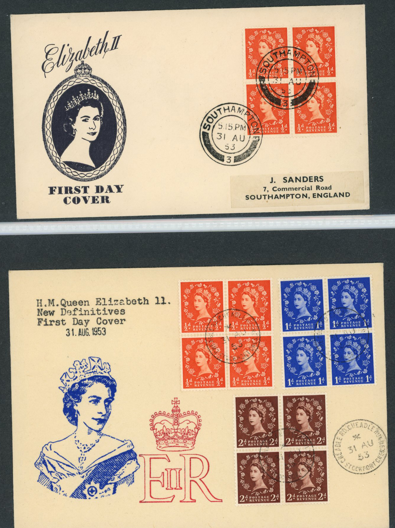 FIRST DAY COVERS: 1952-54 Tudor Crown...