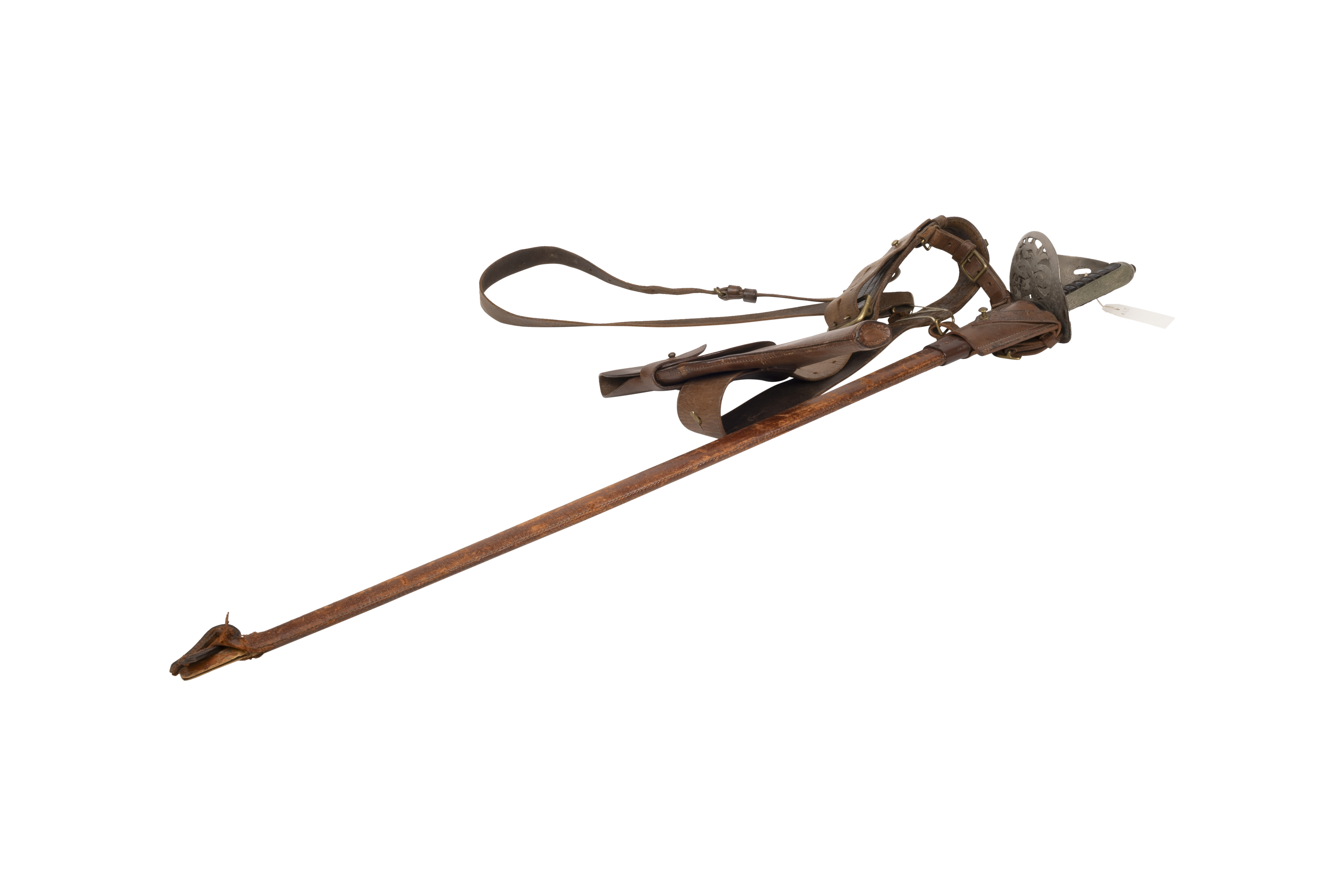 Sword - British GVIR Officers sword with belt and holster