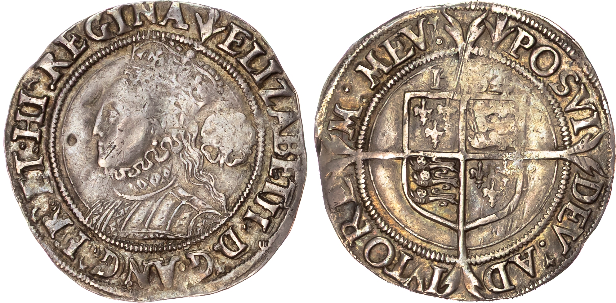 Elizabeth I (1558-1603) Sixpence, third and fourth issues, 1564, 4 overstruck, mintmark pheon both sides.