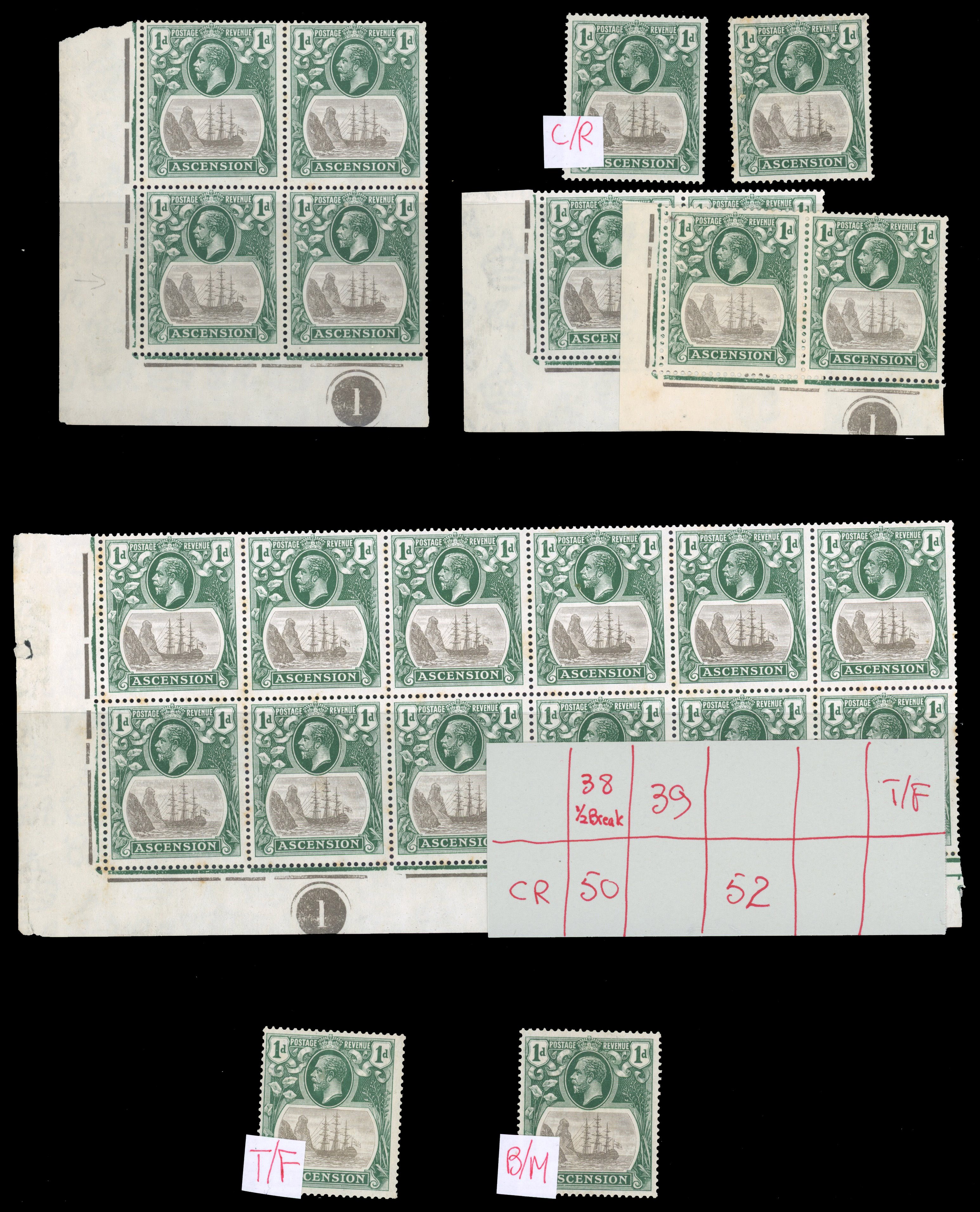 Ascension SG 11a, b, c group mint