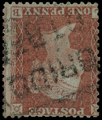 1856 1d Red-Brown Pl.24. (C7) watermark inverted