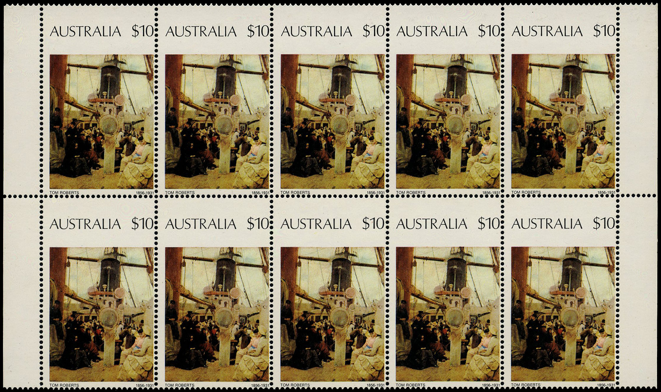 1977 $10 Coming South painting (Tom Roberts)...