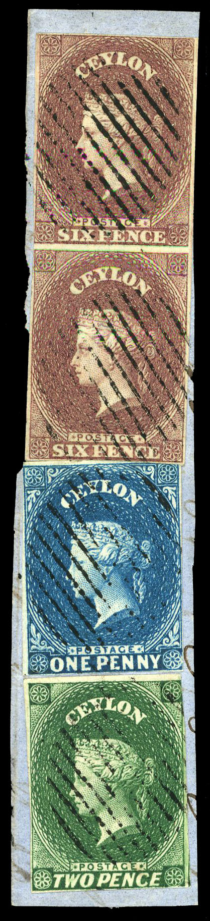 Ceylon SG 1-3 used on piece 