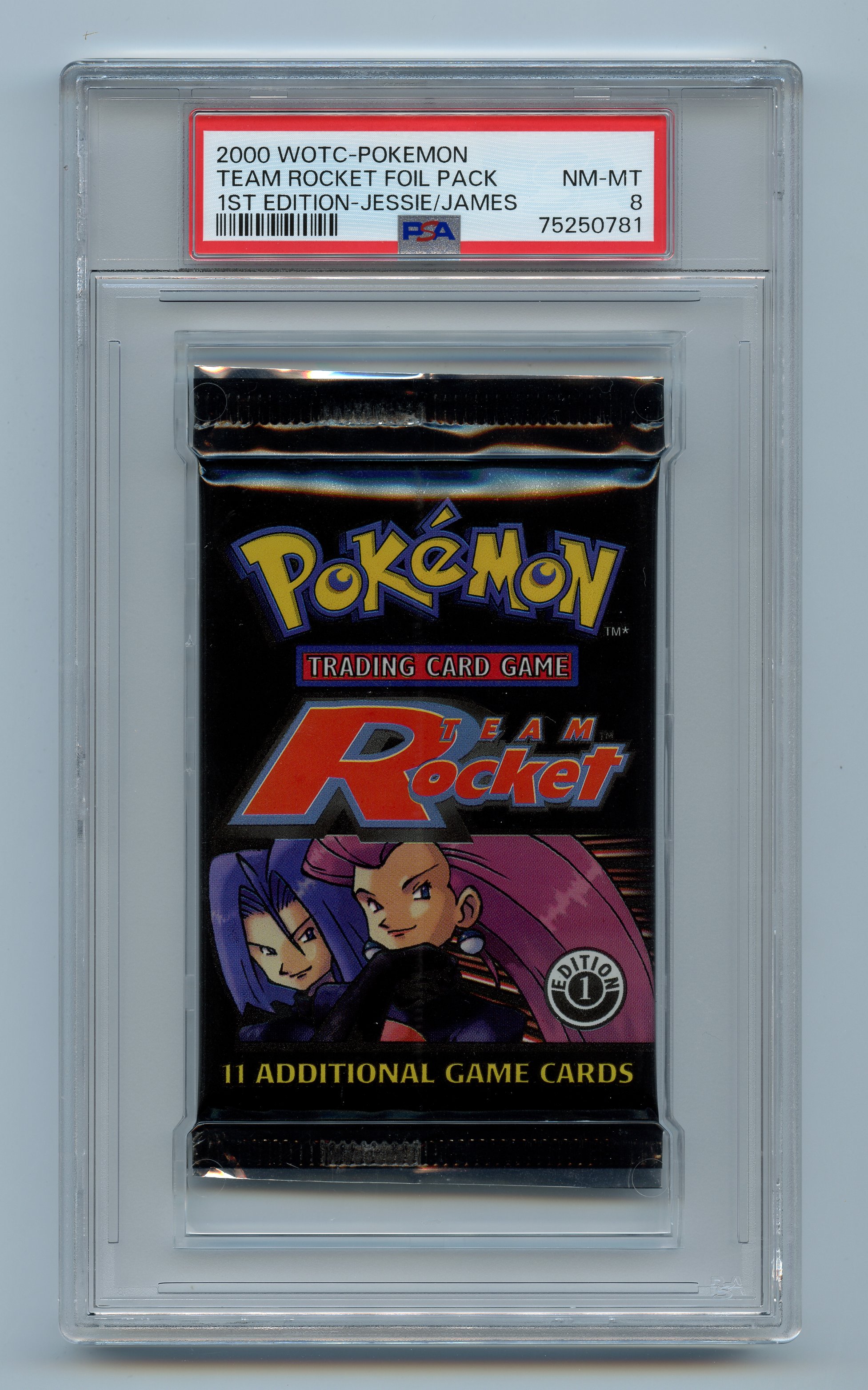 PSA 8 Team Rocket 1st Edition Booster Pack - Jessie & James Artwork