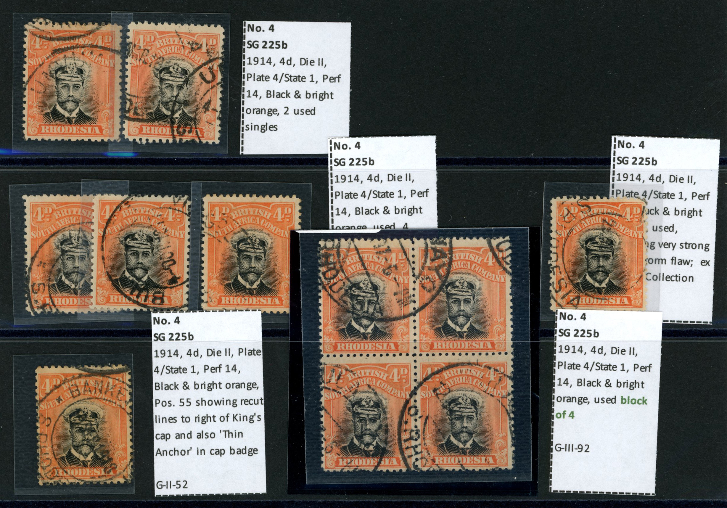 1913-7 4d Head Die II, perf 14. Used...