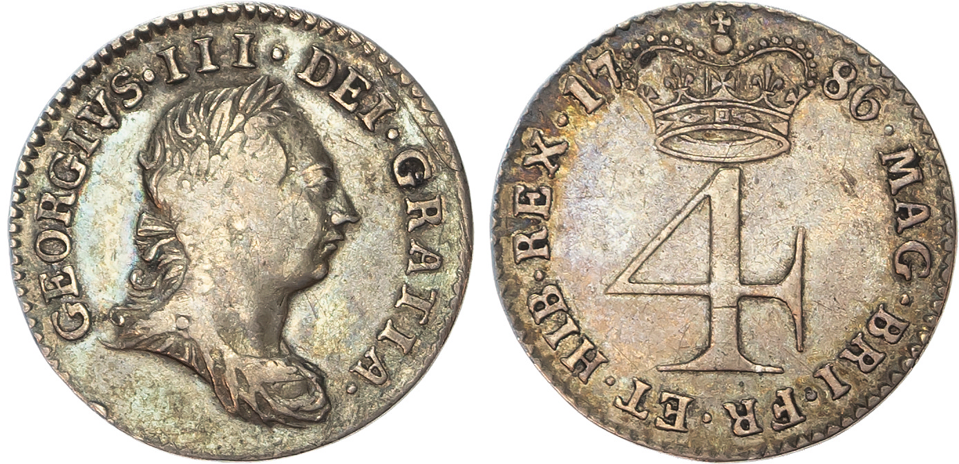 George III (1760-1820) Fourpence, 1786.