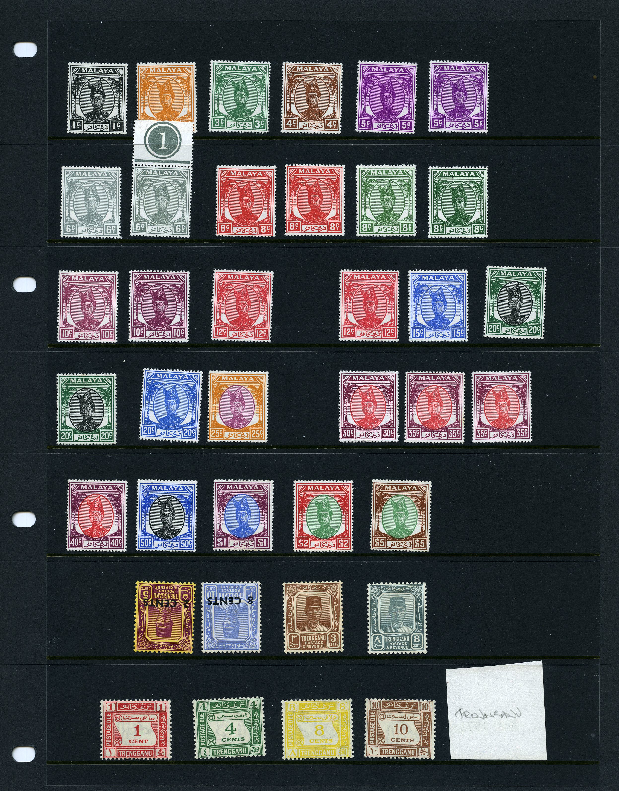 1938-55 mint on two Hagner sheets with 1938...