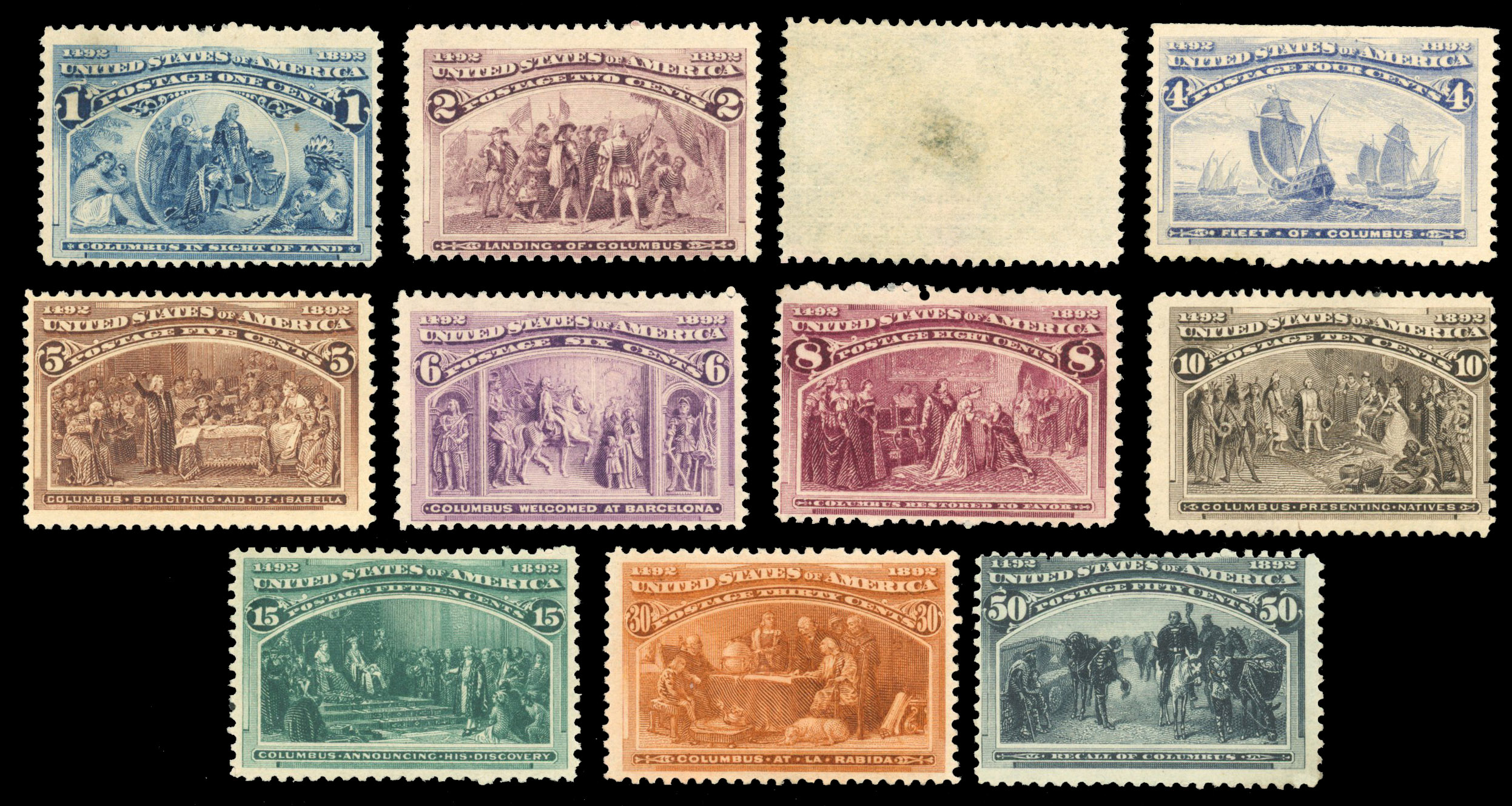 USA 1893 Columbian Exposition set to 50c unused