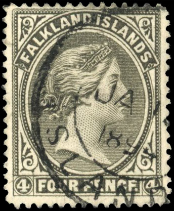 Falkland Is SG 31 1894 4d brownish black used