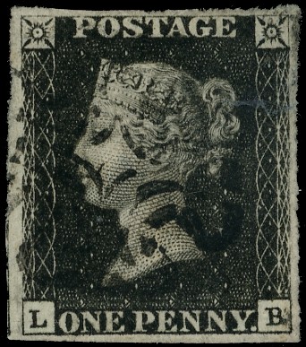 1840 1d Black Pl.5. black Wotton-Under-Edge...