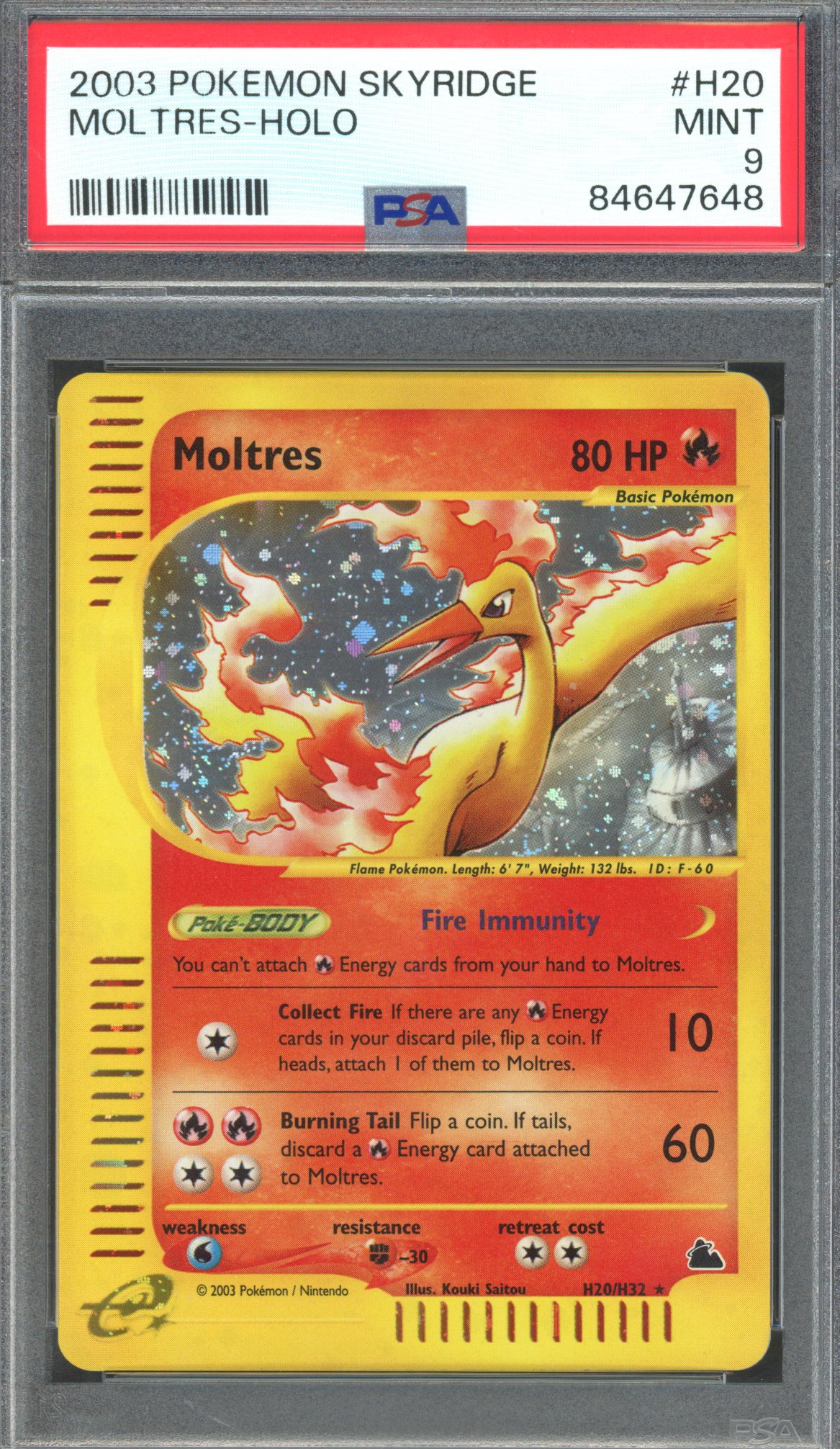 Pokémon TCG - PSA 9 Moltres - Holo #H20 - Skyridge