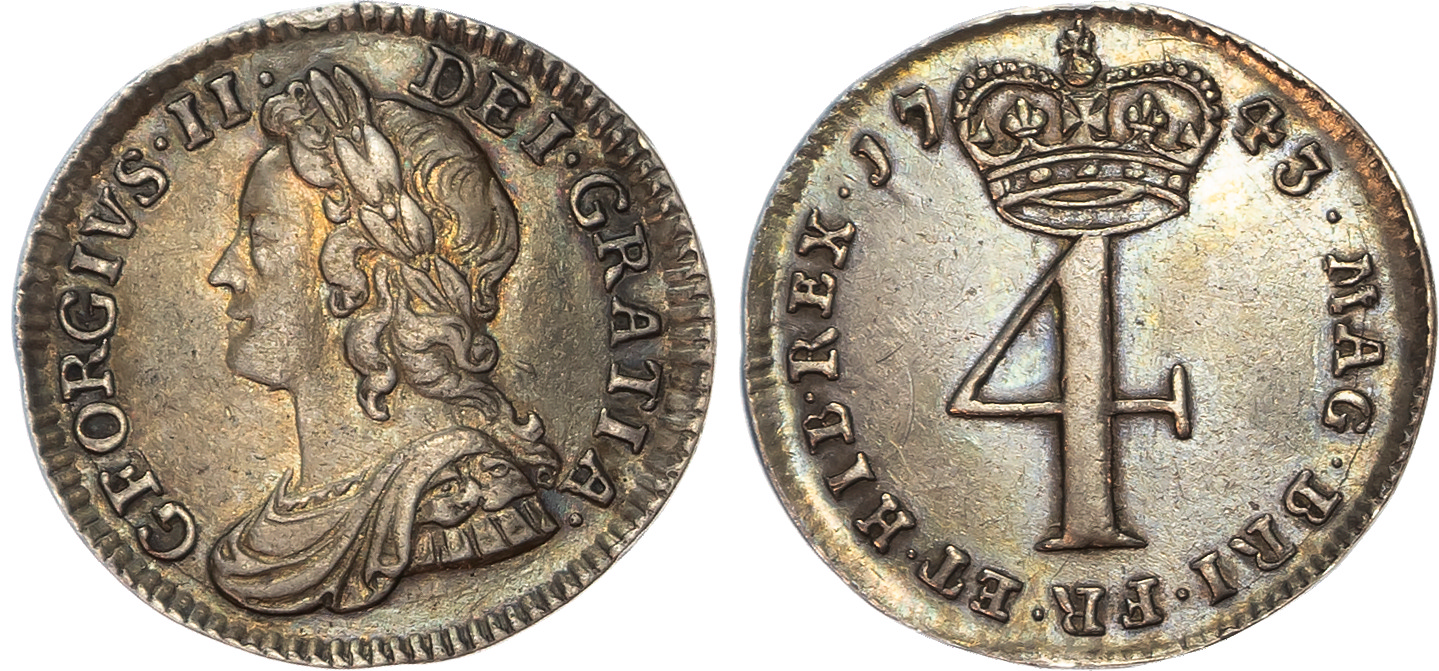 George II (1727-1760) Fourpence, 1743.
