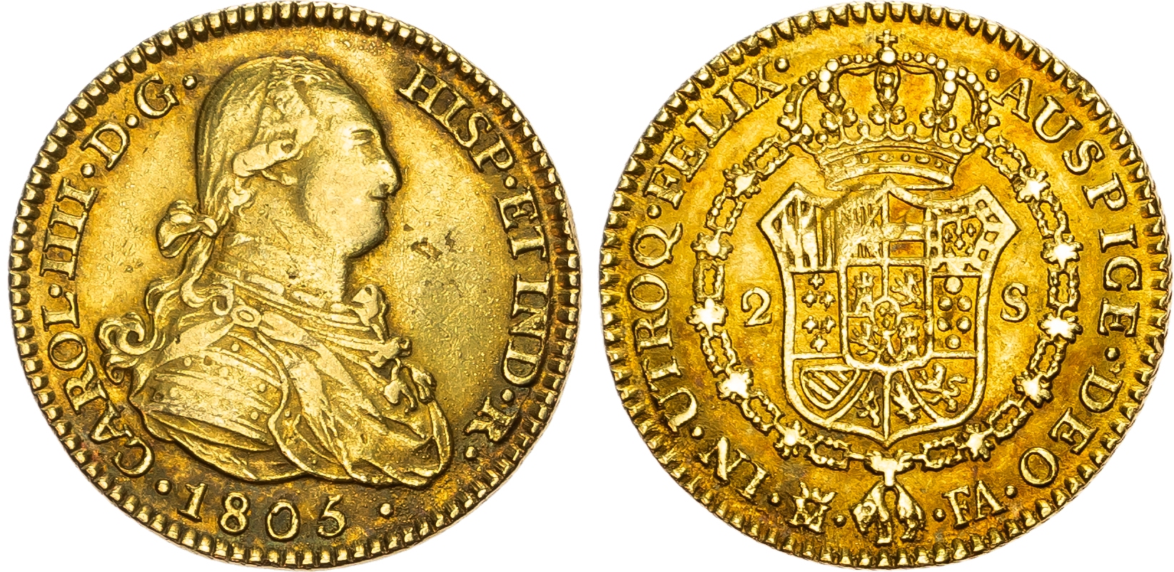 Spain, Charles IV (1788-1808), gold 2 Escudos, 1805