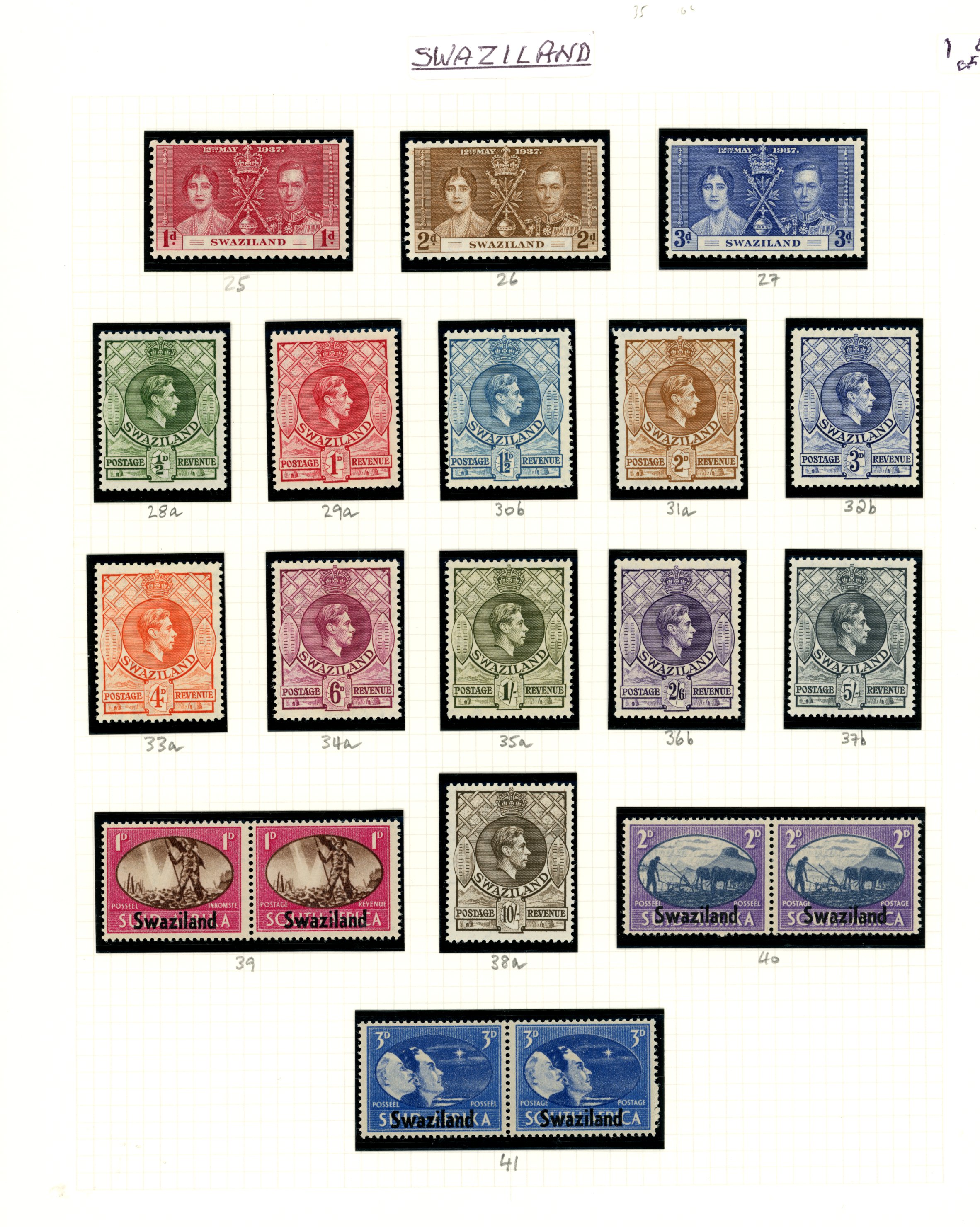 1937-49 KG VI collection (35) on leaves,...