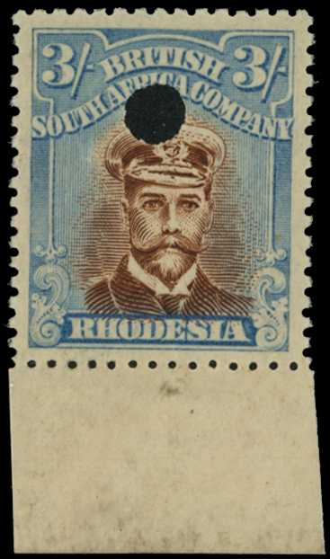 1918-21 3/- Head Die IIIB, perf 14, toned...