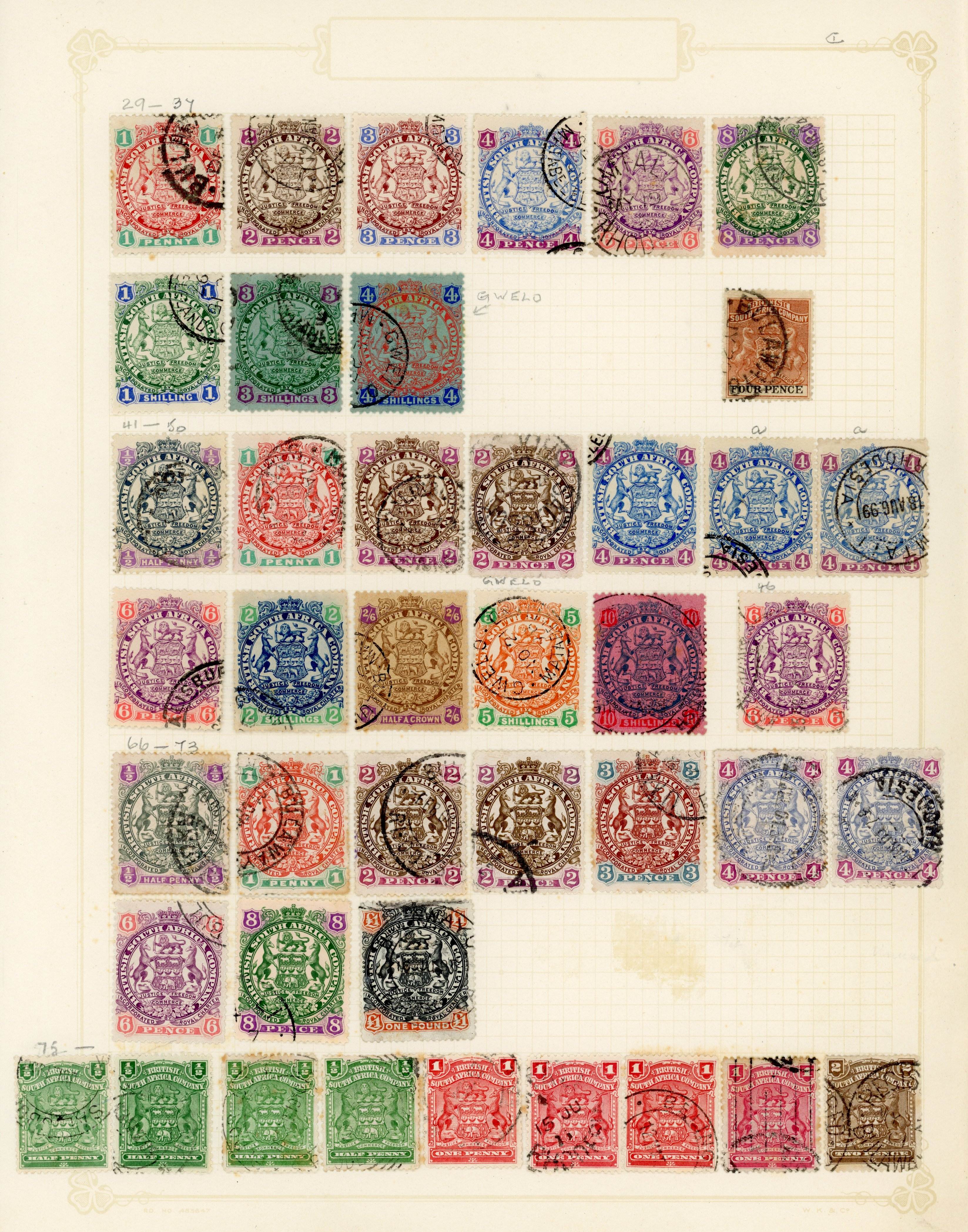 Rhodesia 1892-1909 collection used