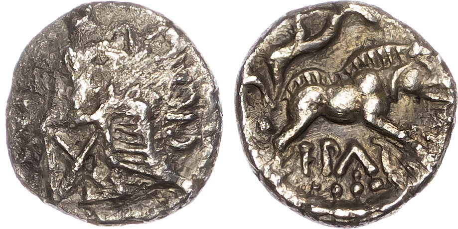 Atrebates and Regini, Epaticcus (c. AD 20-40) AR Unit, ‘Victory’ type, 1.22g.