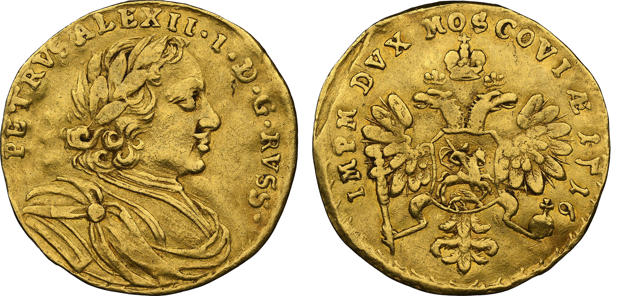 Russia, Peter I the Great (1682-1725), gold Ducat, 1716 - XF 40 EXTREMELY RARE