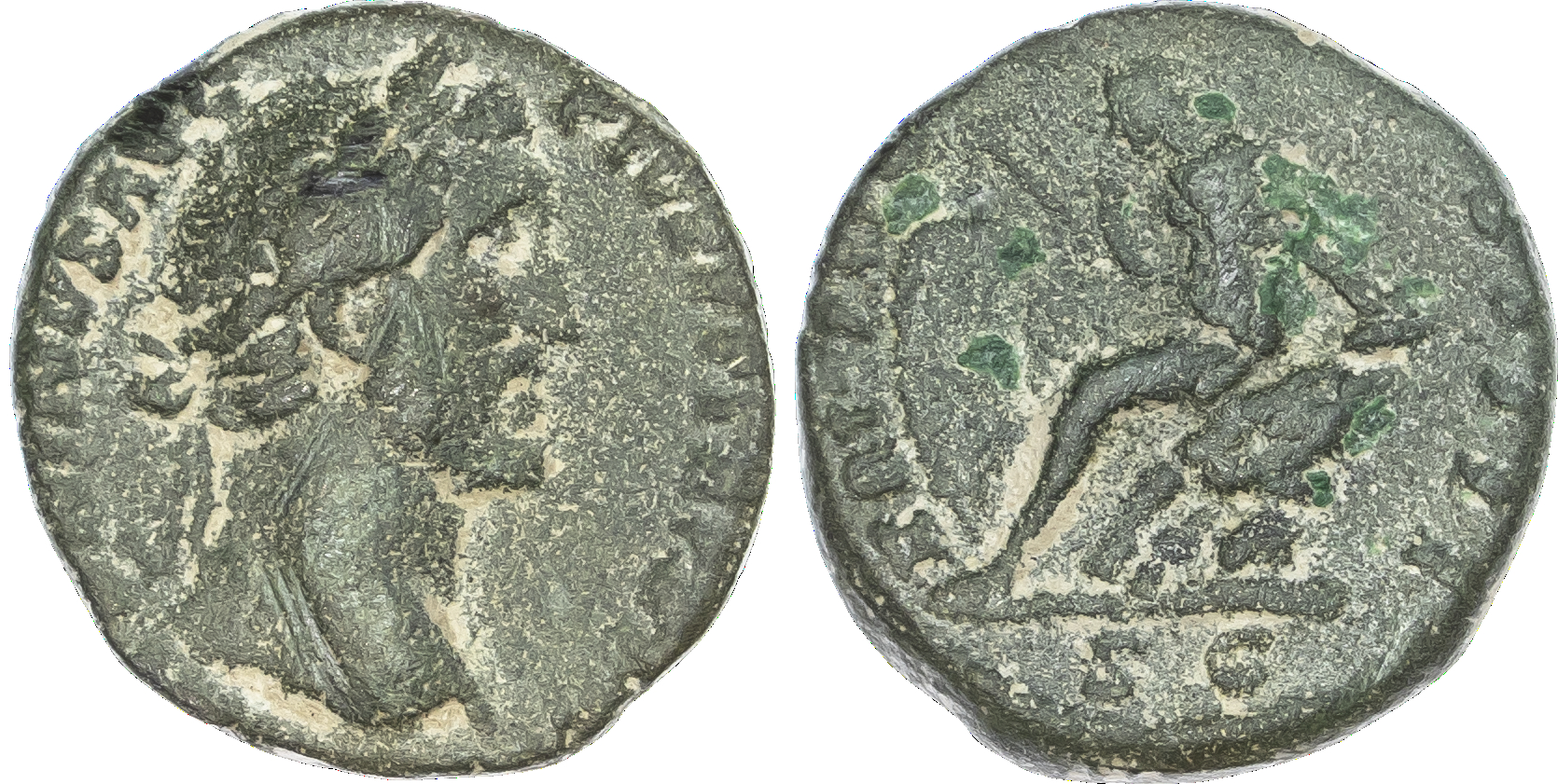 Antoninus Pius (AD 138‑161) AE As, contemporary imitation – ‘Limesfalsa’(?), c. AD 154‑155, 9.59g.