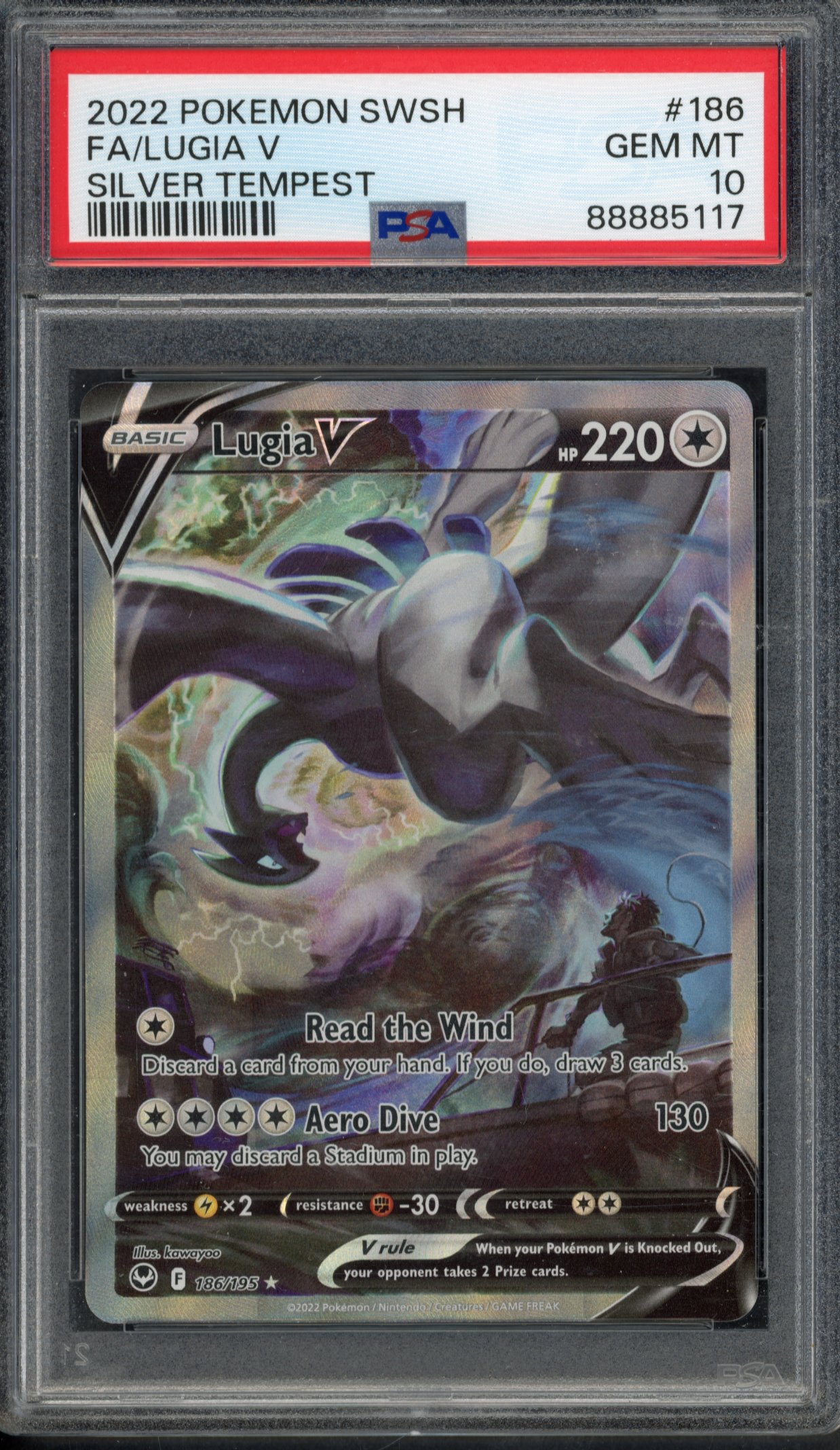 PSA 10 Lugia V - FA#186 - Silver Tempest 