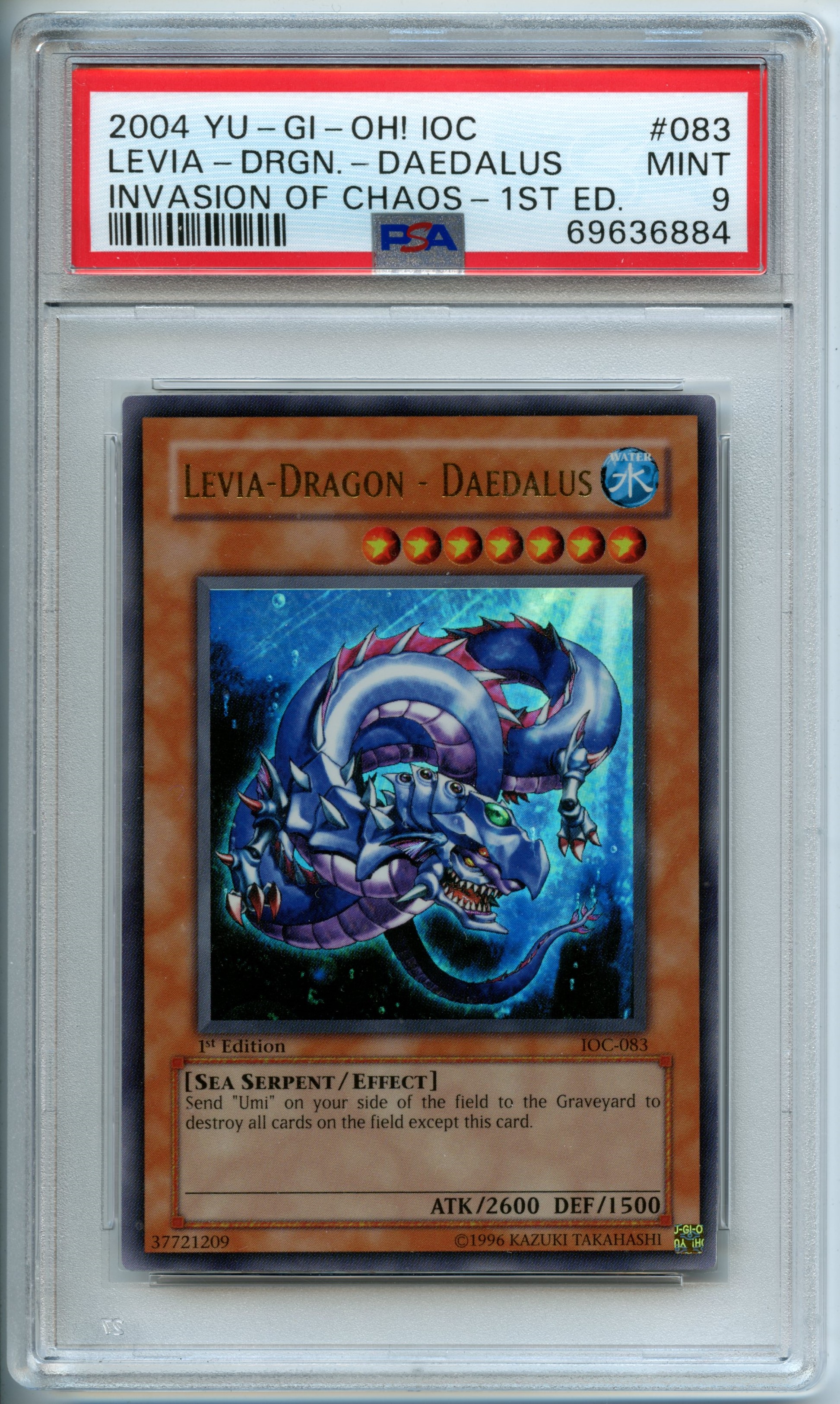 Yu-Gi-Oh! - Levia-Dragon - Daedalus 1st Edition  - Invasion of Chaos  - PSA 9