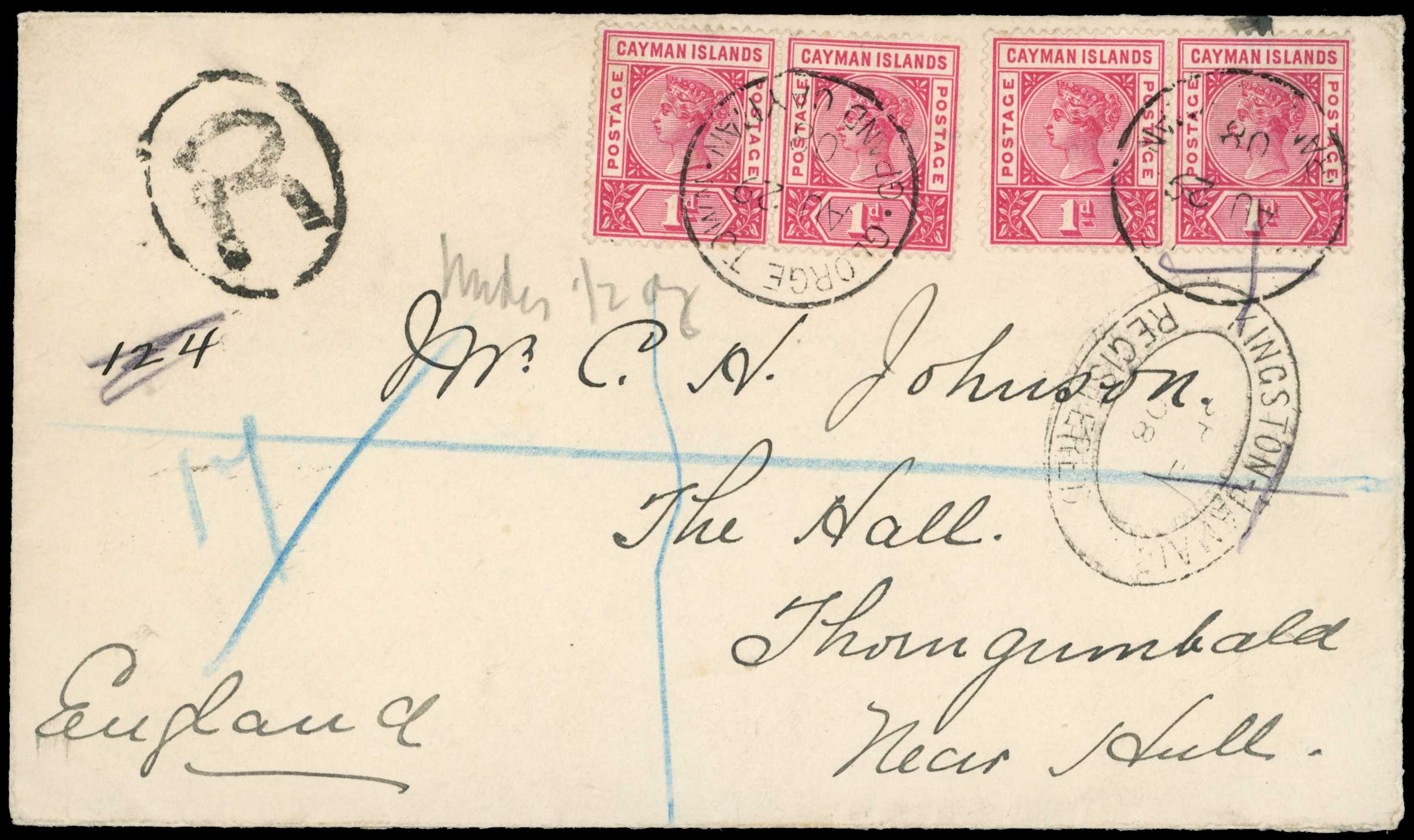 1908 Late use of the 1900 QV issues on...