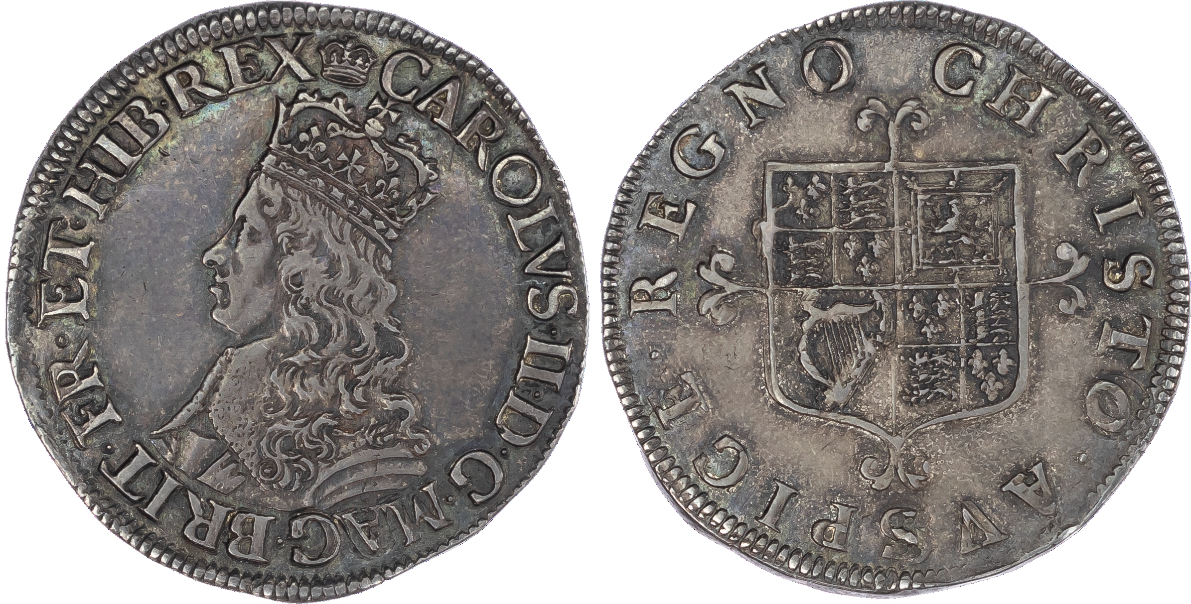 Charles II (1660‑85), Shilling, first hammered issue (1660‑62), without inner circles or mark of value, crowned bust left,
