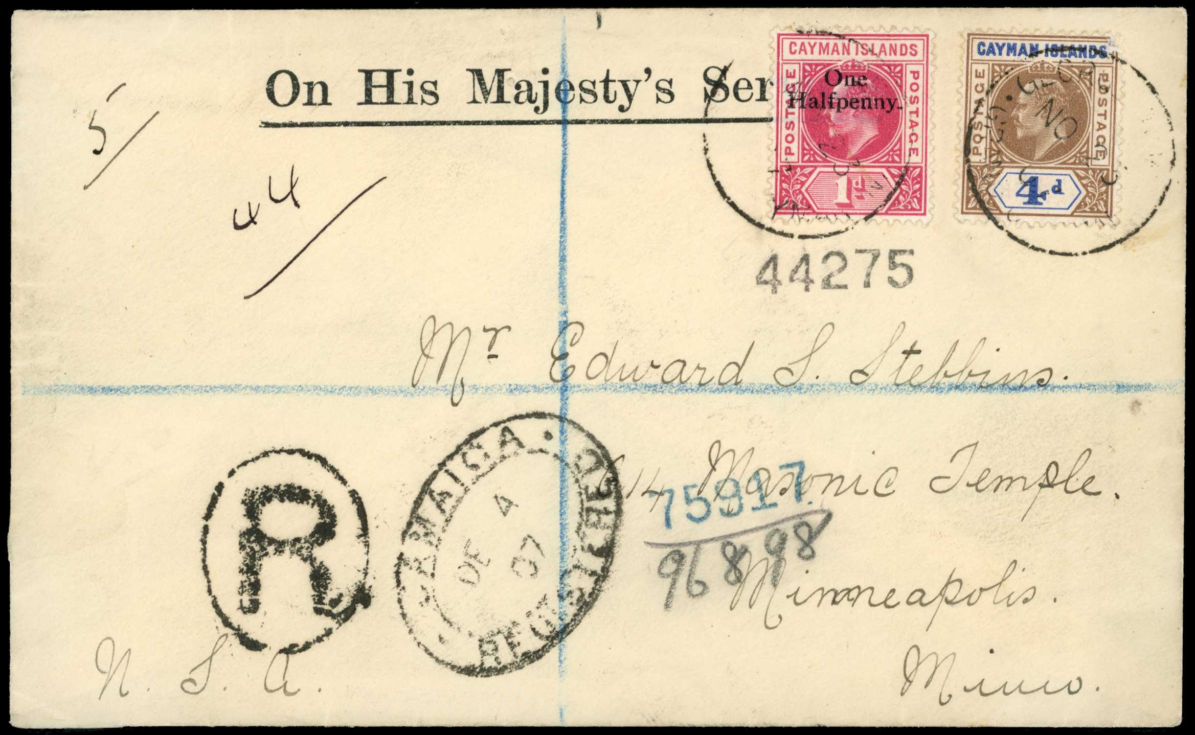 1907 Registered OHMS bearing a single...