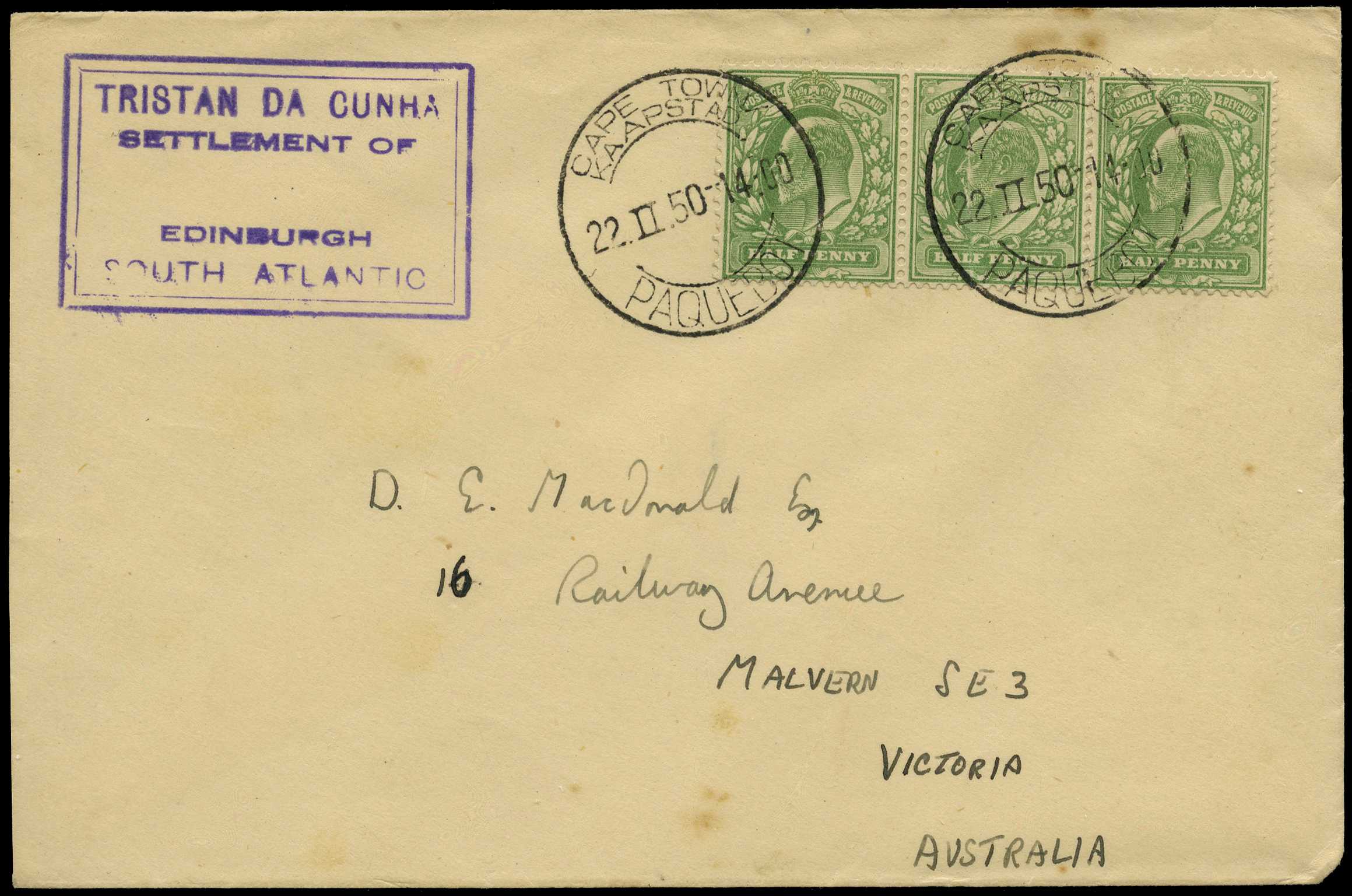 1938 and 1950 covers with GB stamps. The former...