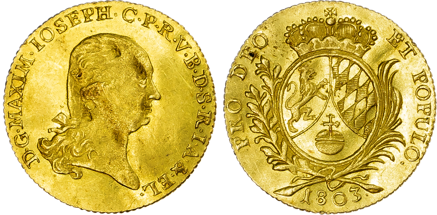 German States, Bayern (Bavaria, Electorate). Maximilian IV Joseph AV Ducat. 1803.